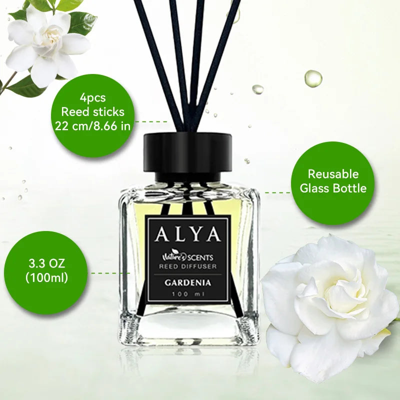 3.3oz Reed Diffuser Set with 14 Scents & 4 Incense Sticks | Long-Lasting Essential Oil Air Freshener | for Bedroom, Bathroom, Ho