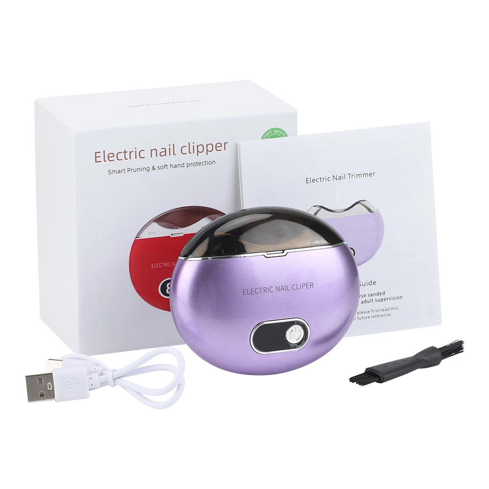 Electric Nail Clipper Cutter With LED Light 2in 1 Automatic Nail Grinder Trimmer For Baby Adult Mini Manicure Tools Nail Care