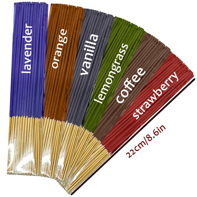 6 sets of approximately 126 high-quality aroma diffuser sticks - including lemongrass, lavender, vanilla, orange, strawberry, and coffee, suitable for purification, yoga meditation, and home use - a perfect gift with long-las