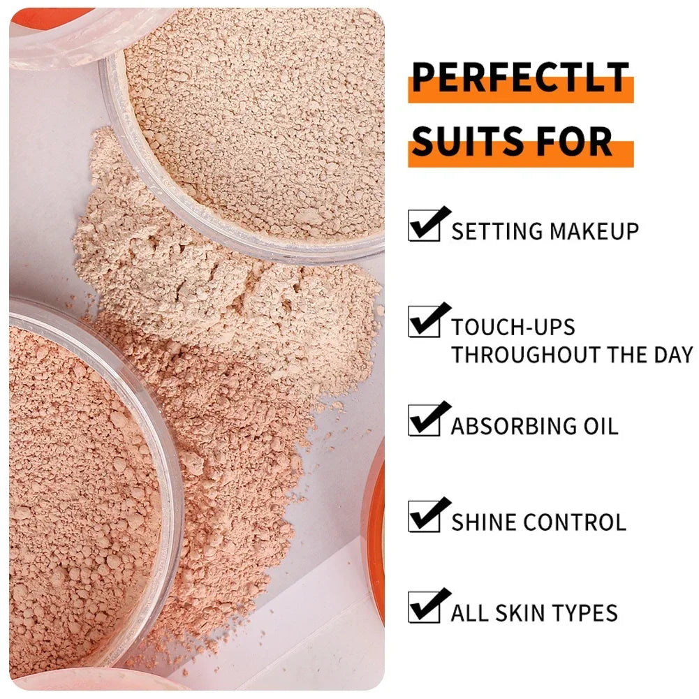 Waterproof Mineral Face Powder Oil Control Translucent Setting Powder High Coverage Makeup Fixer Powder Make-up For Women