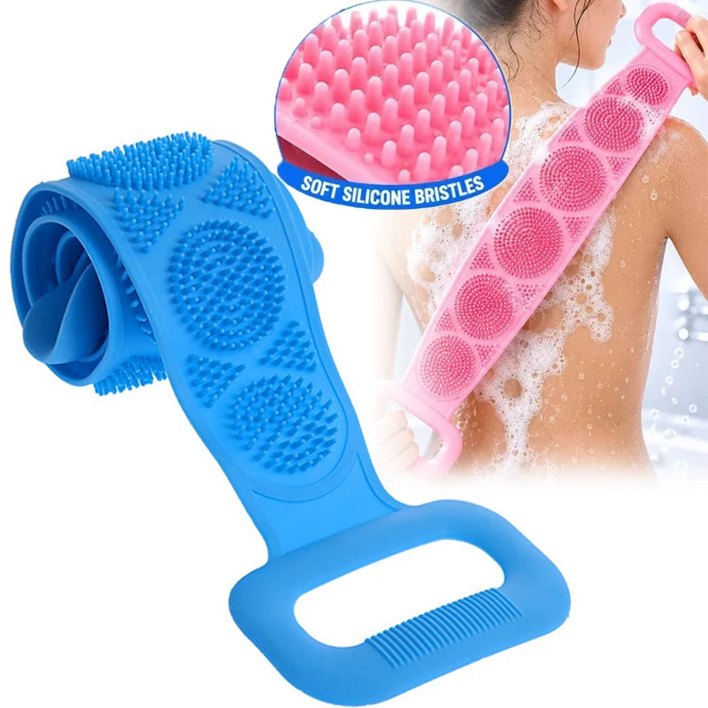 New Silicone Scrubber Back Massage Exfoliating Sponge Bathroom Bath Brush Scrub Shower Brush Body Wash Scrub Removal Bath Spong