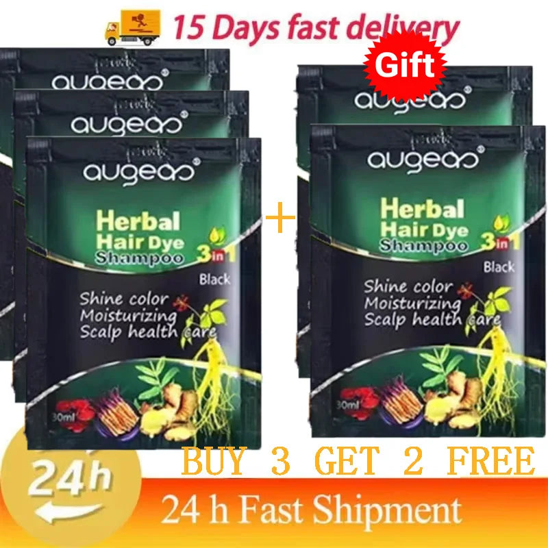 Pure Natural Herbal Hair Dye Shampoo 5 Minutes Change Hairs Color Non-irritating Repair Gray White Fashion Hair Care Women Men