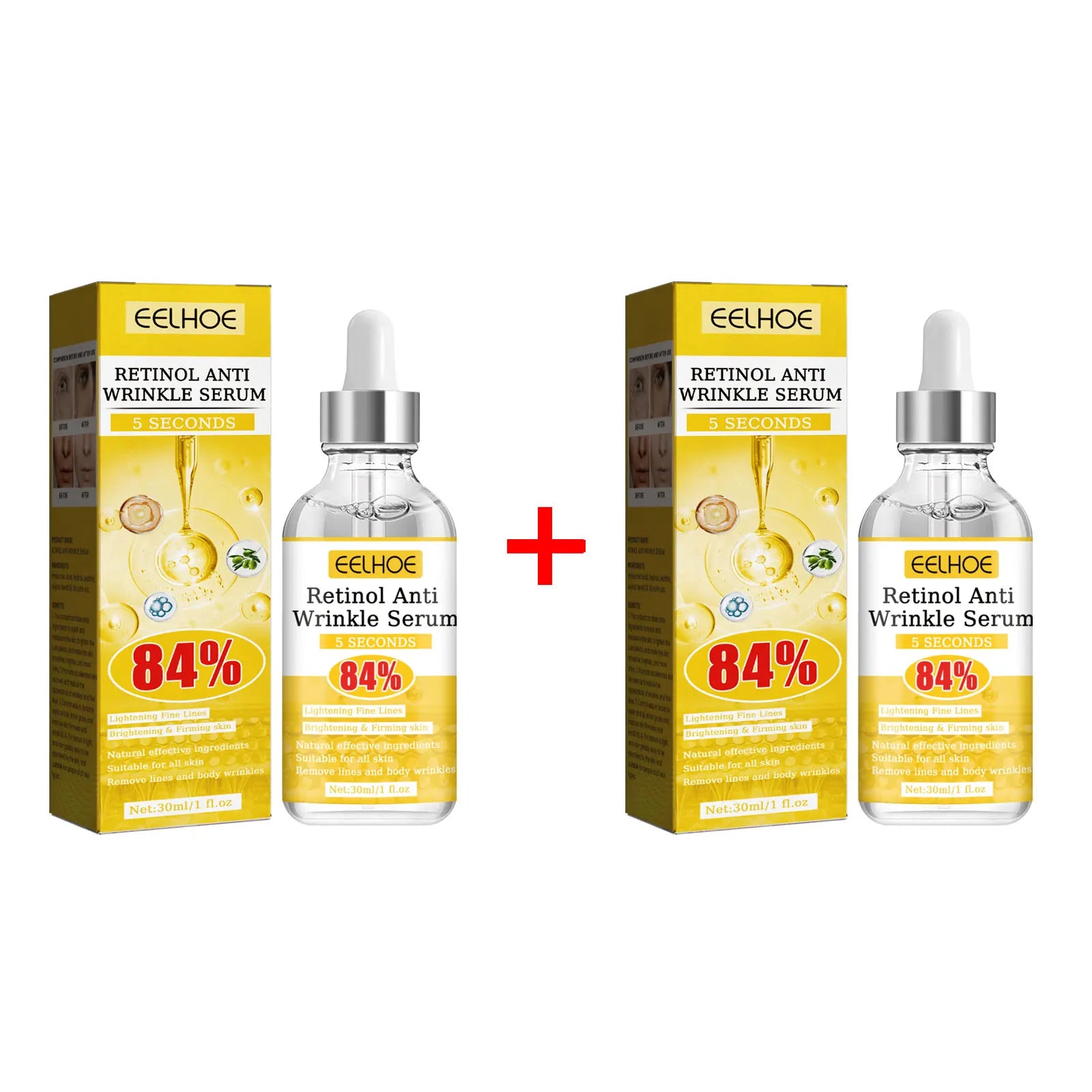 EELHOE Retinol Anti‑Wrinkle Serum Deep Soothing Fine‑Line Minimizer Pore Reduction Improve Dullness Facial Nourishing Essence