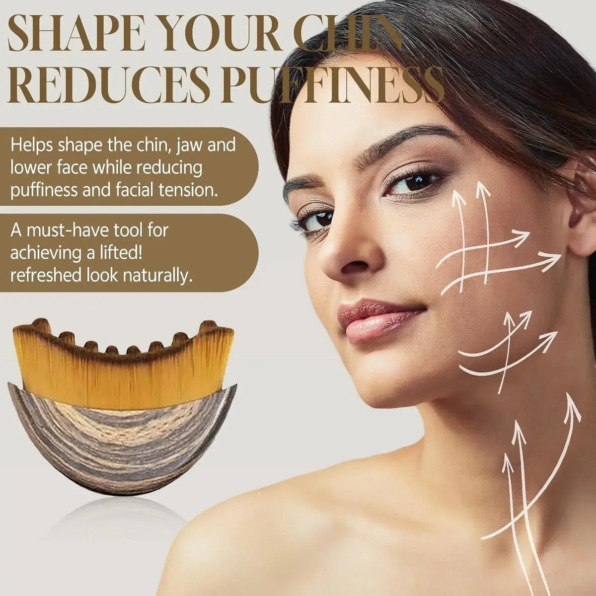 Portable Face Neck Massage Brush Facial Contour Sculpting Tool Skin Relax Massage Accessory For Daily Facial Care