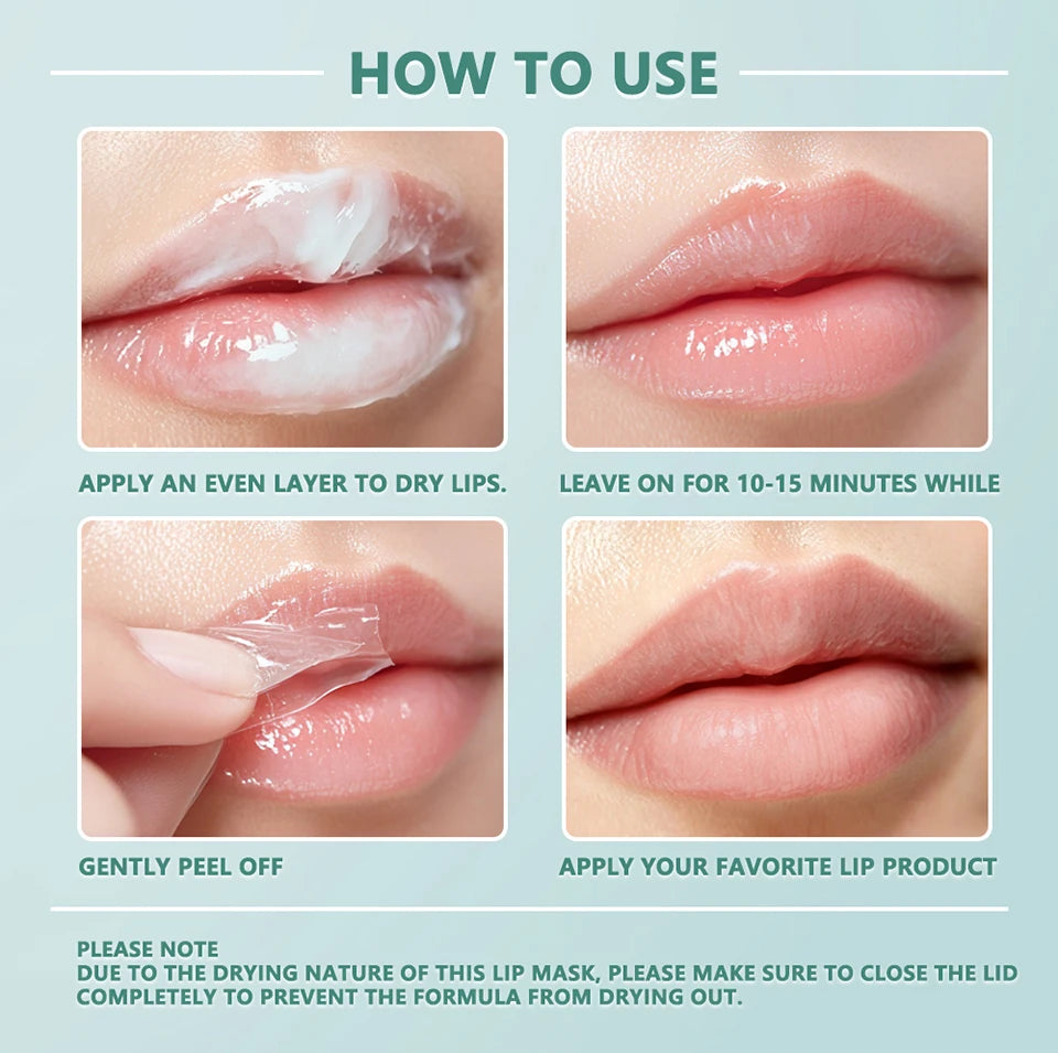 Gentle Peel Off Lip Mask Exfoliator Deep Nourishing Lip Care Soothes Dry Chapped Lips Make Daily Lip Treatment for All Skin Type