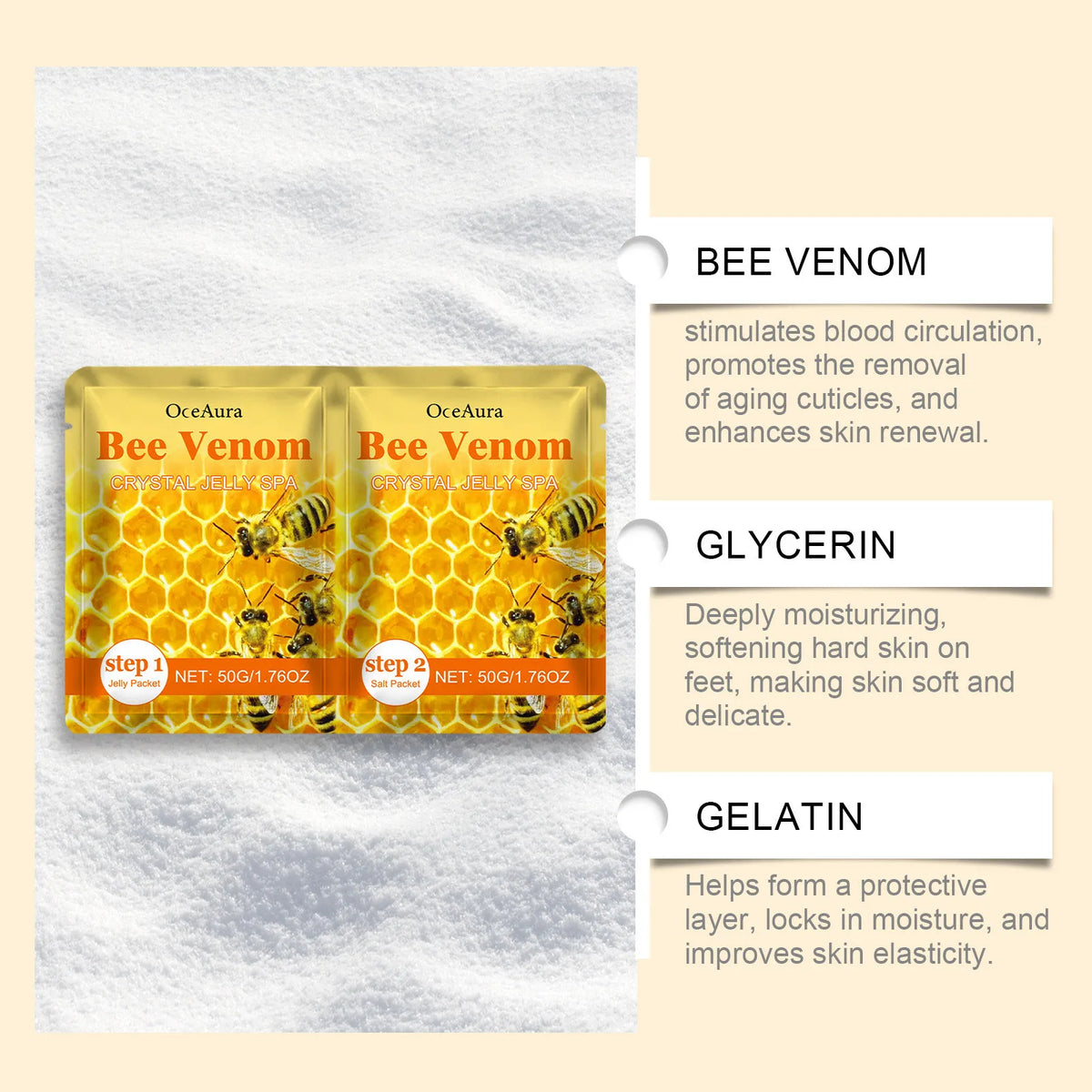 Crystal Jelly Spa Foot Soak Remove Dead Skin Soften Calluses Body Exfoliation Eliminate Fatigue Soothing Mud Scruber Skin Care