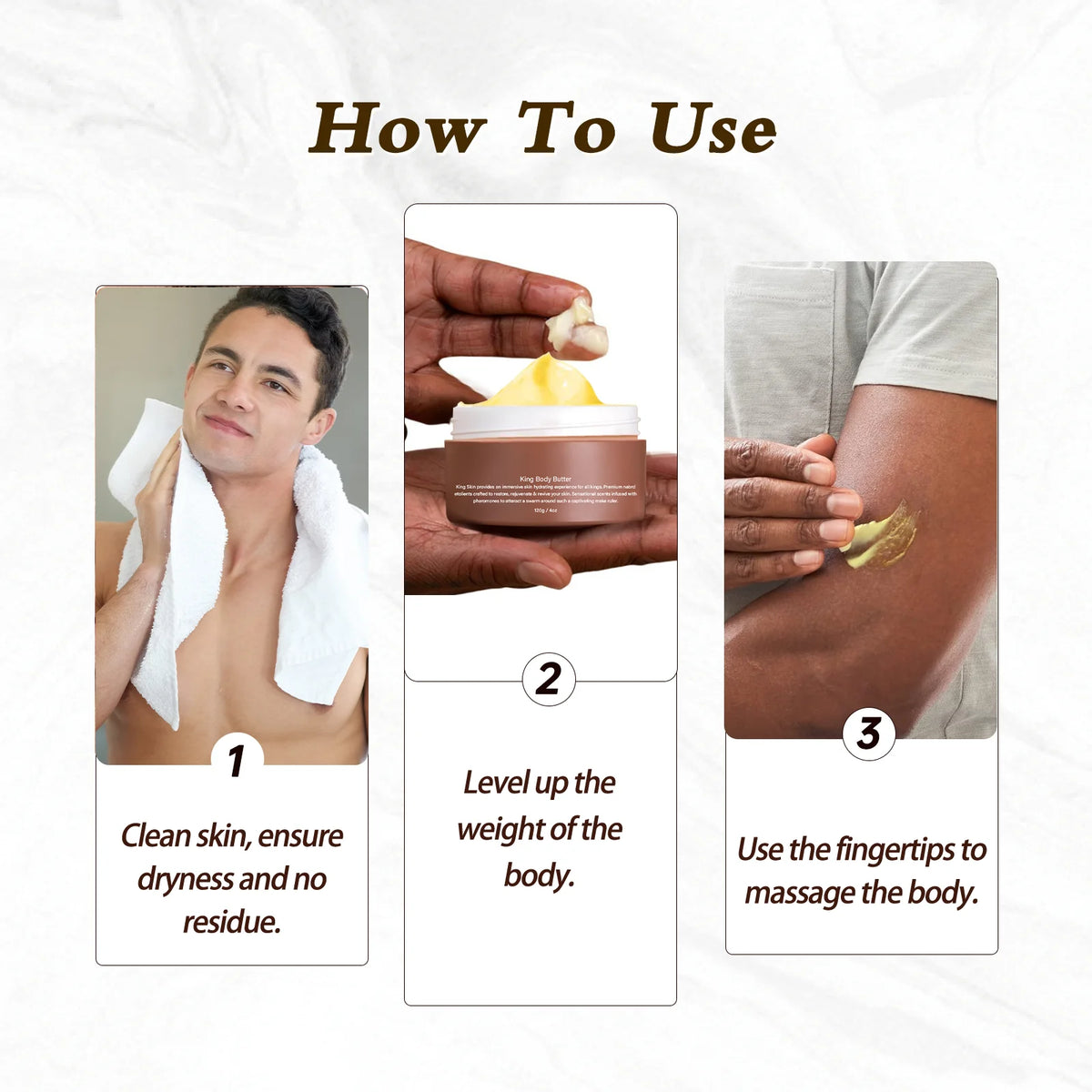 King Body Butter 120g with Shea Butter & Jojoba Oil - 24H Intensive Moisturizing Cream for All Skin Types, Deep Nourishment