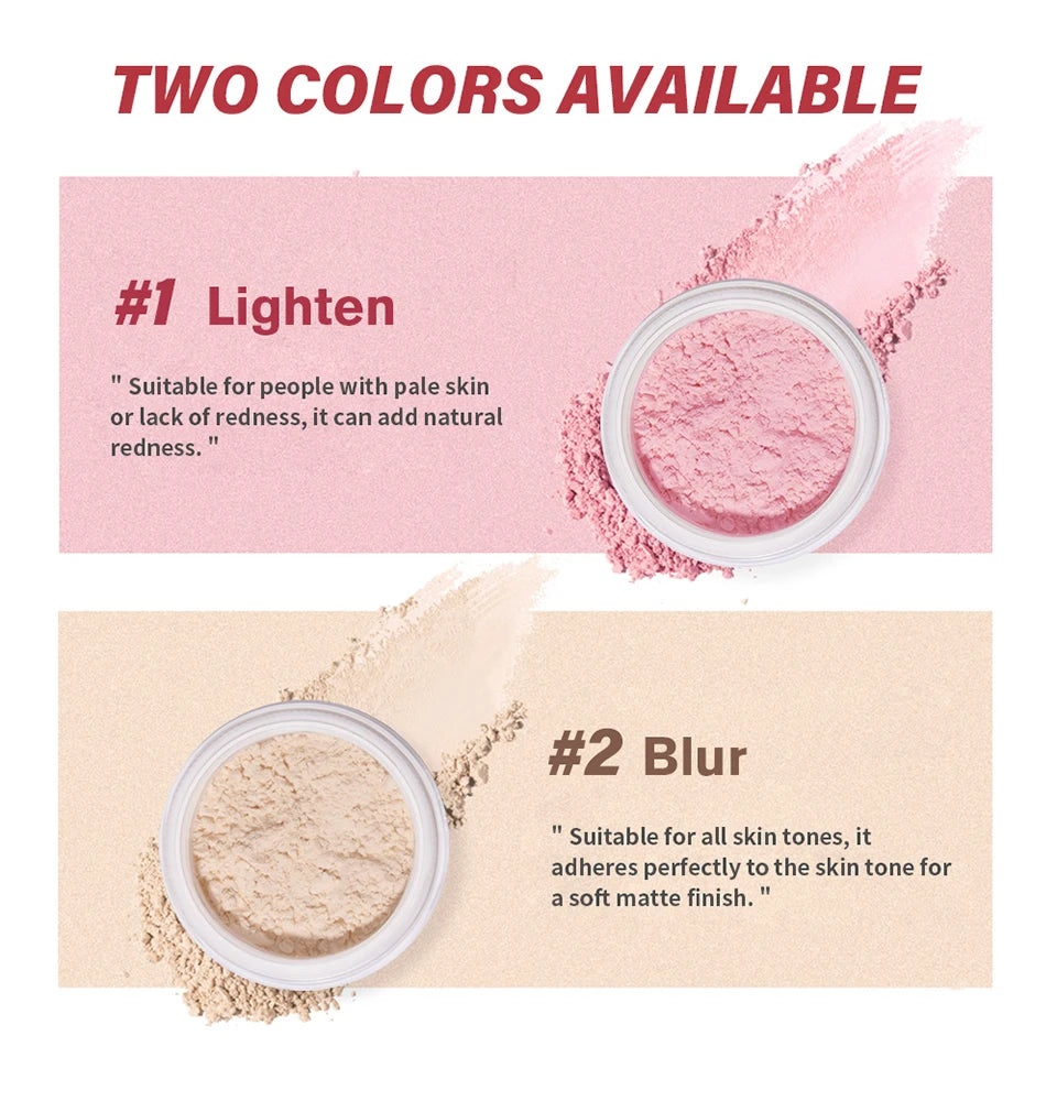 Setting Powder long-Lasting Matte Pink Finish Oil Control Makeup Fixation Removal Pore Modification Setting Cosmetics one size