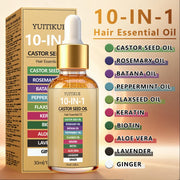 YUITIKUE 10-IN-1 Castor Seed Hair Oil | Natural Blend Of Batana, Rosemary & Biotin | For Deep Nourishment & Healthy Hair & Scalp