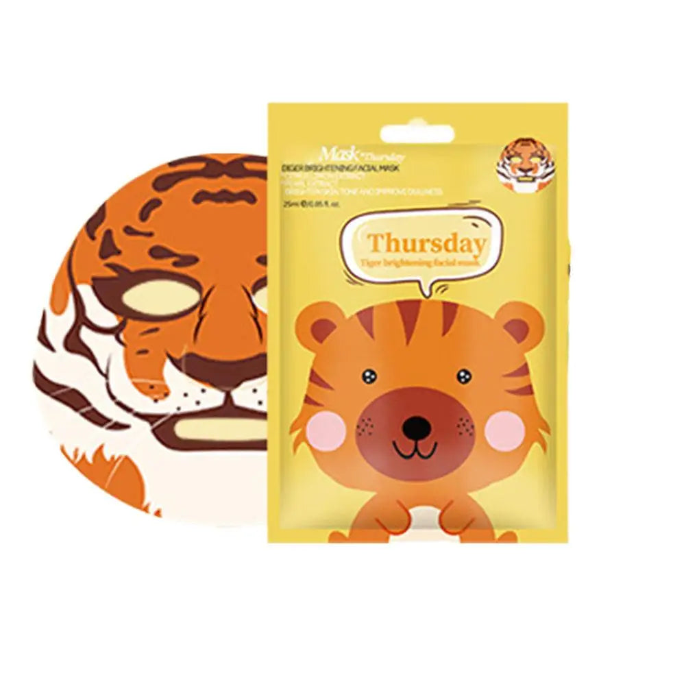 1/7pcs Cartoon Facial Mask Deep Hydrating Sheet Mask Moisturizing Tender Skin Mask Dog Panda Pig Animal Pattern Skin Care