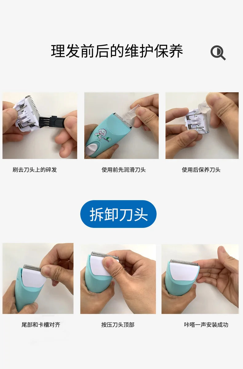 Baby Hair Clipper Quiet Shaving New Baby Electric Pusher Silent Baby Hair Shaving and Fetal Hair Cutting Tool No Lubricating Oil