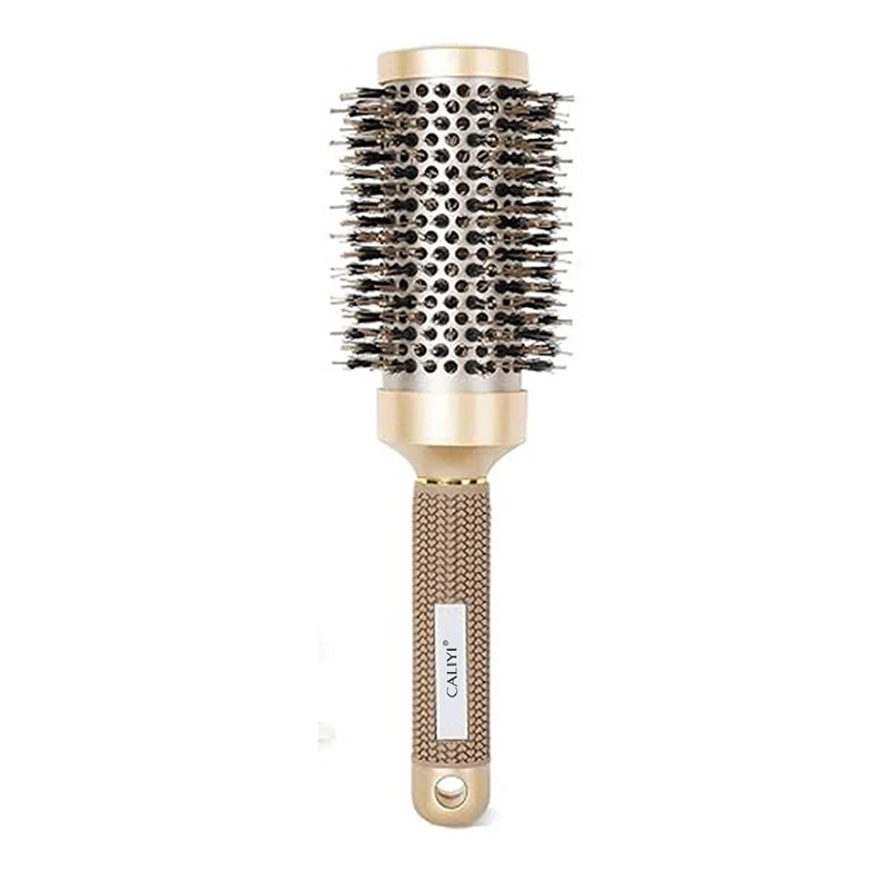 4 Sizes Curling Hair Comb Heat Conductive Aluminum Barrel Volumizing Curling Styling Brush with Air Vent Boar Bristle Hair Brush