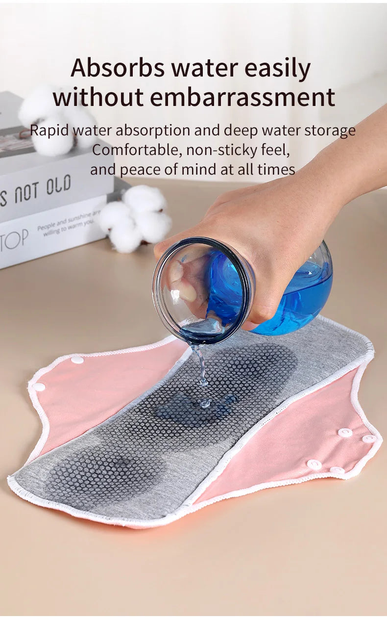 AIO Large Washable Graphene Incontinence Pads Cotton Panty Liner Heavy-flow Menstrual Pads Cloth Tampons Urinary Sanitary Pads