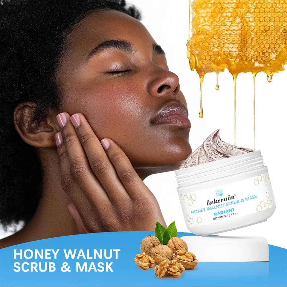 Facial Scrub & Face Exfoliator Mask Skin CareMoisturizing brightening Nourishing Cleansing Honey Walnut Facial Exfoliants Mask