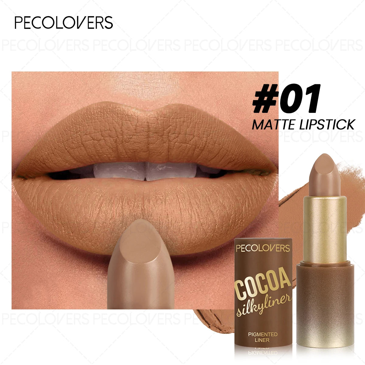Waterproof Matte Brown Lip Glaze,Long-Lasting, Not Greasy Lip Gloss,Smooth Texture