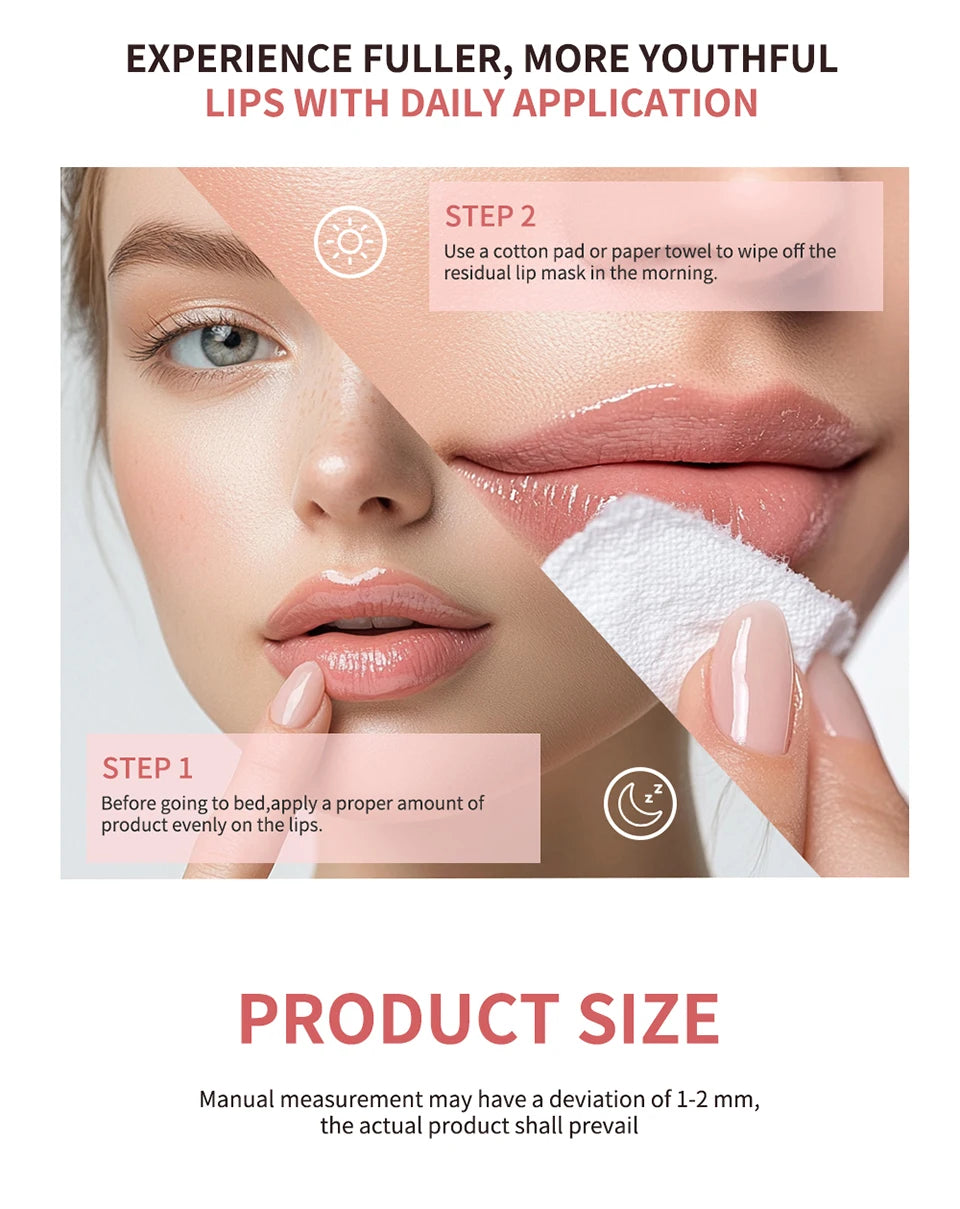 Jelly Peach Lip Sleeping Collagen Mask Hydrated Pink Lip Repair Nourish Protect Volumizes Dry And Chapped Lips Care Products