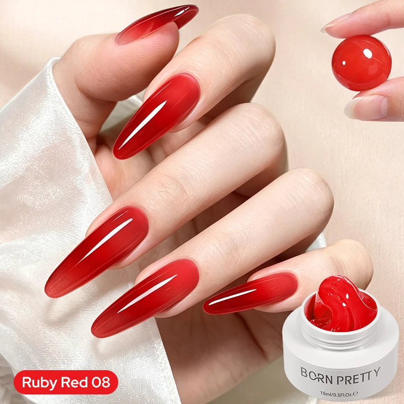 BORN PRETTY 15ml Clear Non Stick Hand Extension Gel 3D Shaping Sculpting Carving Nail Art Solid Hard Gel for Fake Nail