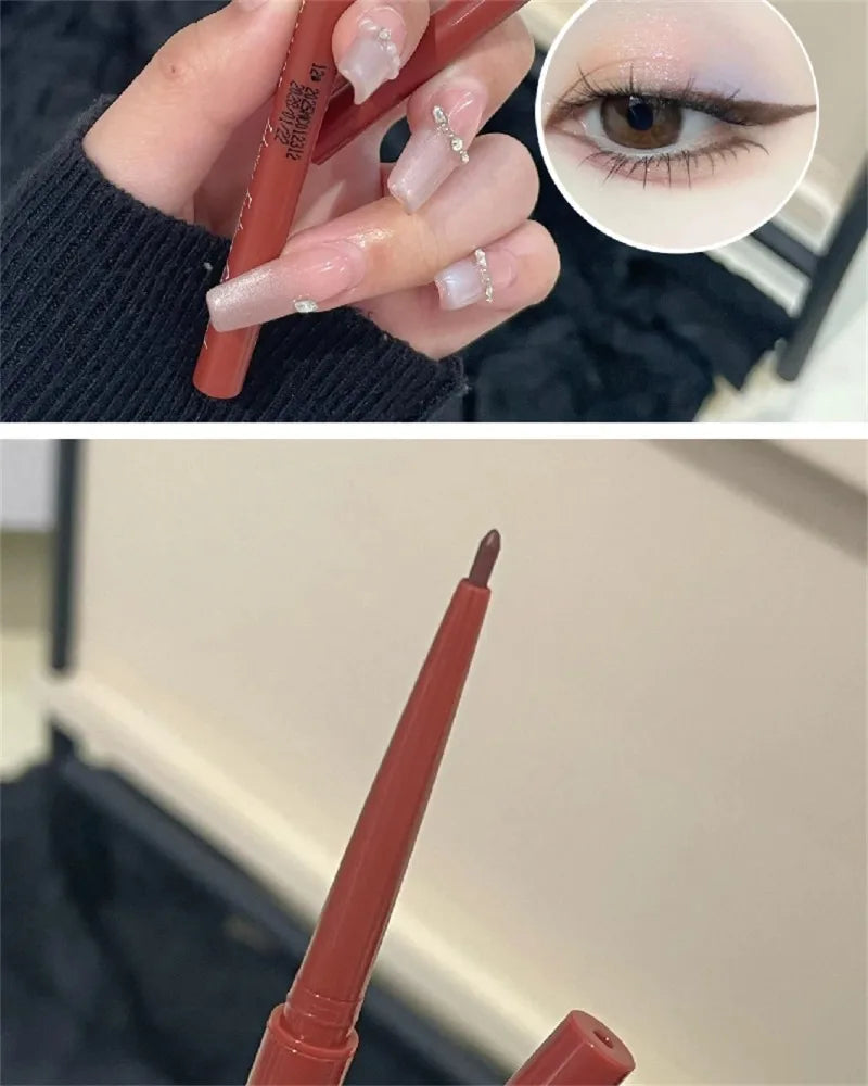 12 Colors Eyeliner Pencil Smooth Wine Red Soft High Pigment Eye Liner Pen Waterproof Matte Aegyosal Lying Silkworm Eyes Makeup