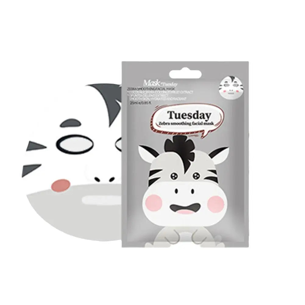 1/7pcs Cartoon Facial Mask Deep Hydrating Sheet Mask Moisturizing Tender Skin Mask Dog Panda Pig Animal Pattern Skin Care