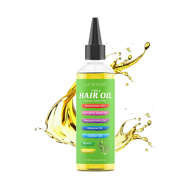 7-IN-1 Hair Oil for All Hair Types Natural Plant Oils Complex Hair Care Serum Reduces Breakage Hydration & Shine Hair Essence