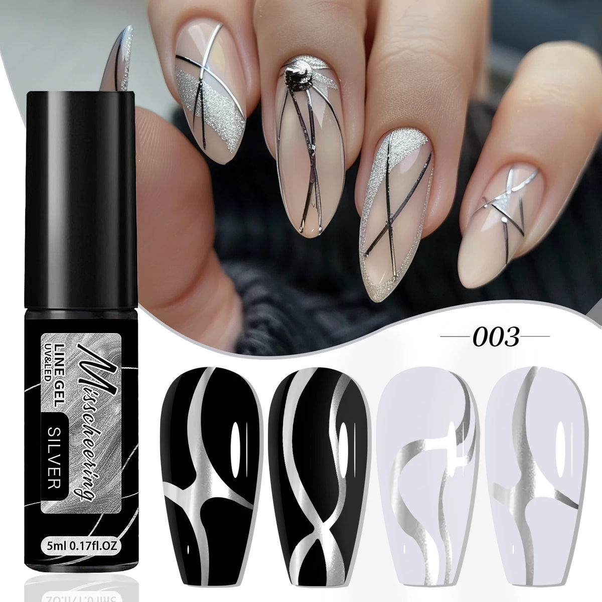 5ml Fluorescent Diamond Line Gel Shiny Painted Gel Nail Polish Semi-Permanent UV Gel Polish Varnish DIY Nail Art Design Salon