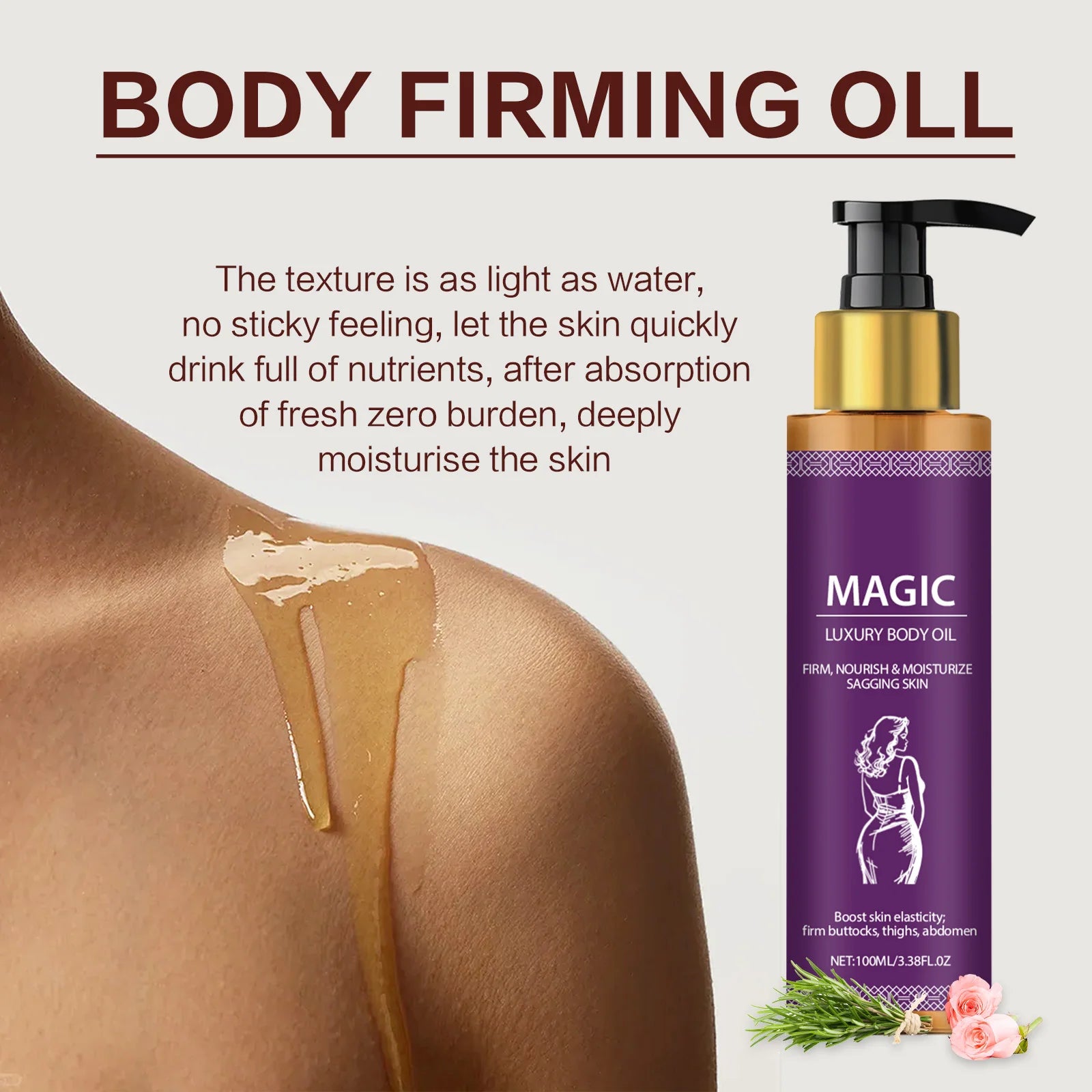 Body Oil Tightening Body Lightening Improve Dry Brightening Nourishing Lifting Firming Smooth Anti Cellulite Massage Skin Care