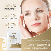 Snail Mucin & Protein Sheet Mask,Anti-Aging & Repair Face Mask,Hydrating Firming Essence Mask for Wrinkles and Pores,5/10/20 PCS