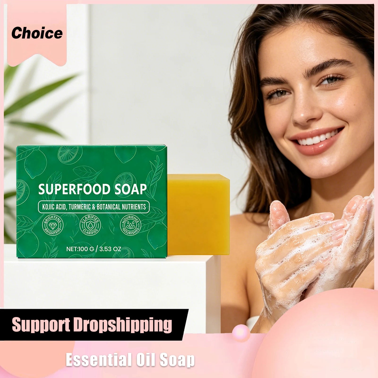Face Washing Soap Essential Oil Natural Gentle Cleaning Pore Dirts Moisturizing Acne Care Oil Control Refreshing Facial Soap