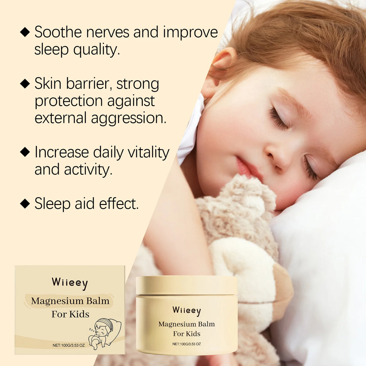 Magnesium Balm for Kids Lavender Relieve Anxiety Relax Both Body and Mind Better Sleep Moisturizing Lavender Magnesium Lotion