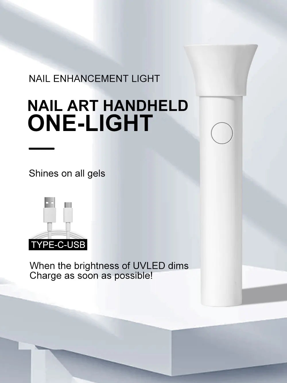 Portable Nail UV LED Lamp And LED Light Support Base Rechargeable for Nails Gel Polish Drying UV Lamp for Nails Art Desk Stand