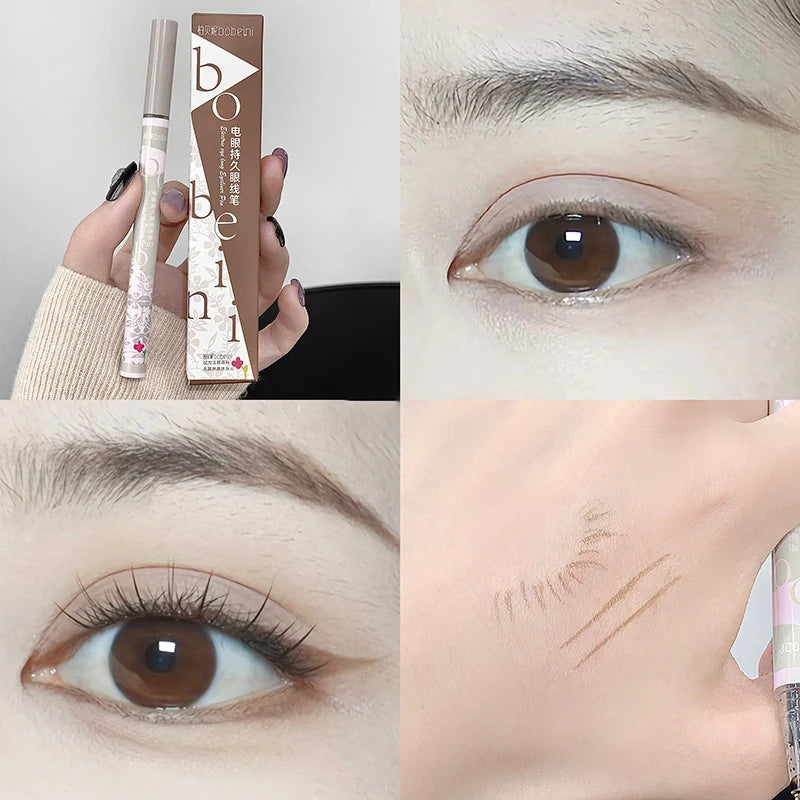 3 Colors Brown Lying Silkworm Liquid Eyeliner Pen Waterproof Big Eyes Makeup Smooth Quick-drying Women Cosmetics Beauty Tools