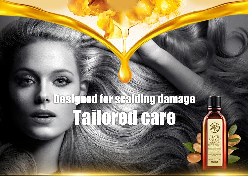 Laikou Argan Hair Oil Essential Oil Natural Anti-hair Loss Prevent Hair Dry Soft Nourishing Frizz Damaged Repair Care 60ml