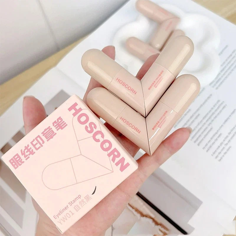 Lazy Integrated Eyeliner Stamp Dual-Head Rotatable Precise Outline Seal Lasting Waterproof Fast Drying Liquid Eye Liner Pen