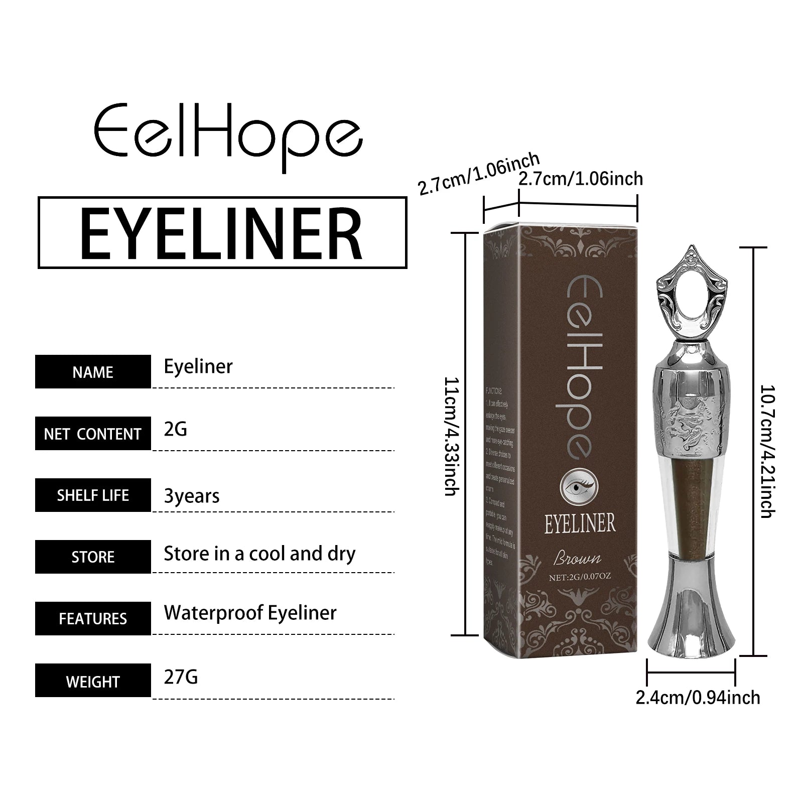 Antioxidant Colored Eyeliner Enhances Barrier Boosts Skin Resistance Reduces Eye Irritation Naturally Long-Lasting Comfortable