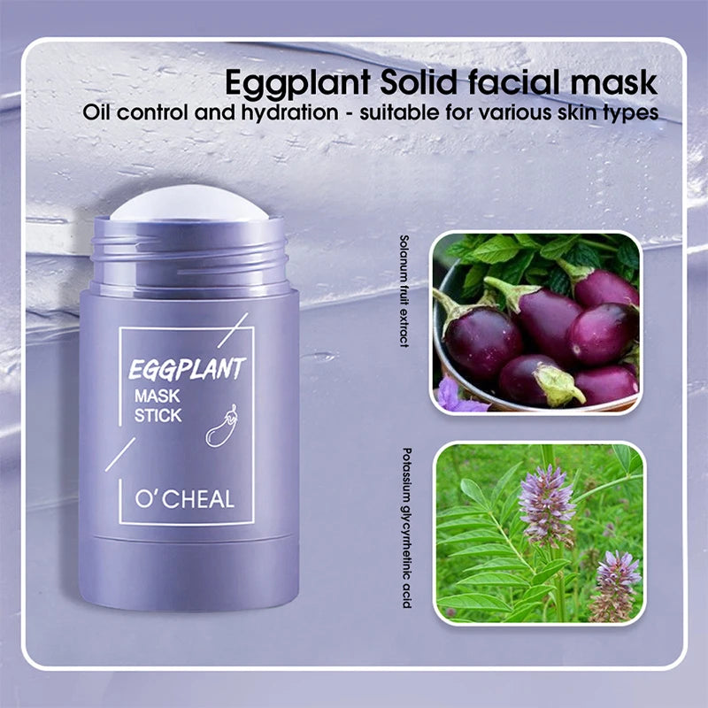 Ocheal Mask Green Tea Bamboo Charcoal Solid Facial Cleansing Stick Deep Cleansing Pores, Removes Blackheads, Controls Oil, Moisturizes and Hydrates, Smear-On Mud Mask for Men and Women.