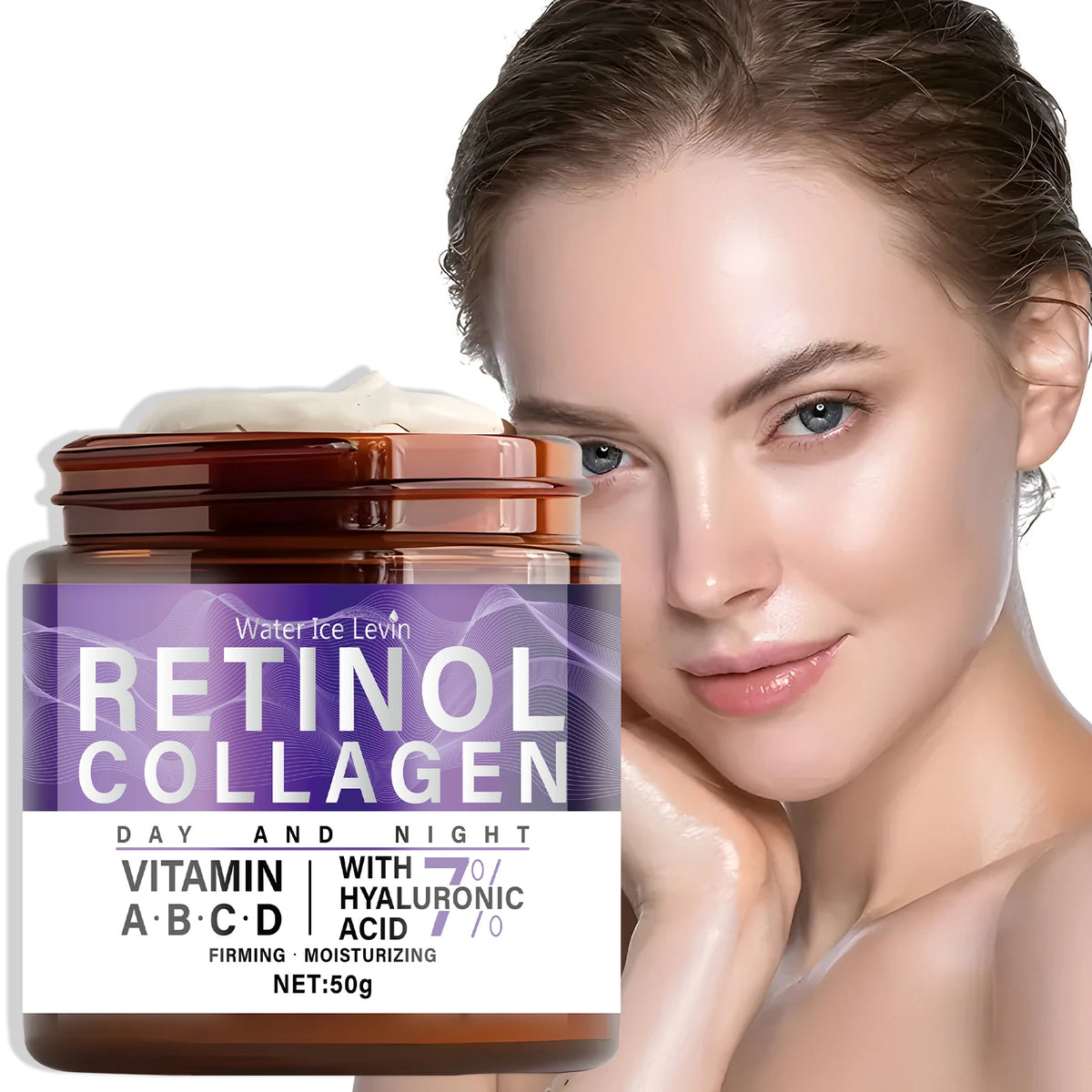 50g Collagen Retinol Niacinamide Day and Night Moisturizing Cream, Moisturizing and Firming, with a Silky Texture Suitable for All Skin Types