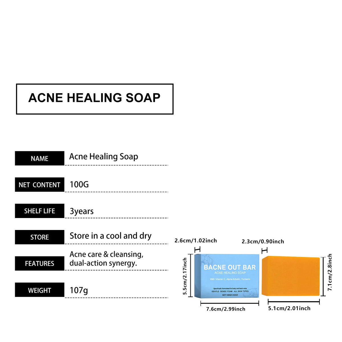 Body Cleansing Soap Gentle Anti Acne Exfoliating Facial & Body Cleanser Brightening Oil Control Soothing Skin Care Shower Soap