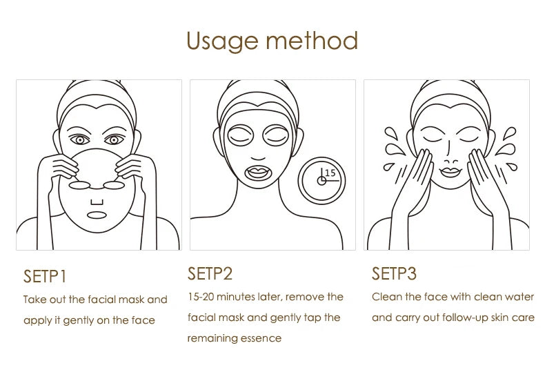 10pcs 24K Gold Hyaluronic Acid Face Mask Firming Moisturizing Hydrating Beauty skincare Sheet Masks Facial Mask Face Care