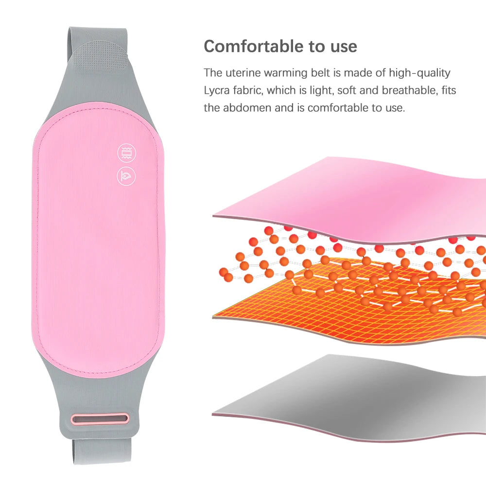 USB Menstrual Electric Heating Pad for Abdominal Vibration Massager Women Period Care Belly Heater Winter Warming Palace Belt