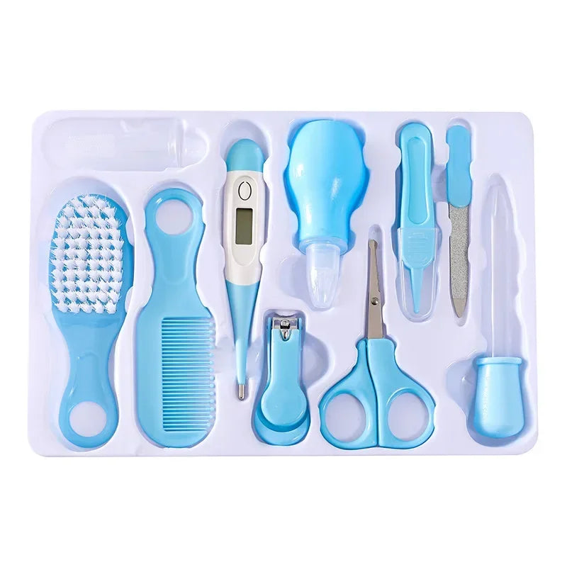 Hair Health Care Thermometer Grooming Brush Clipper Teether Toothbrush Kit Baby Essentials 10PCS Baby Nail Trimmer Care Set Kid