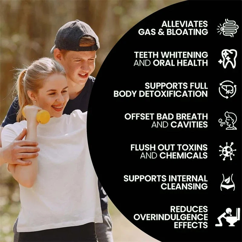 Activated Charcoal Capsules 1200 Mg - Organic Coconut Shell, Helps Relieve Gas & Bloating, Detox & Bowel, Digestive Supplement