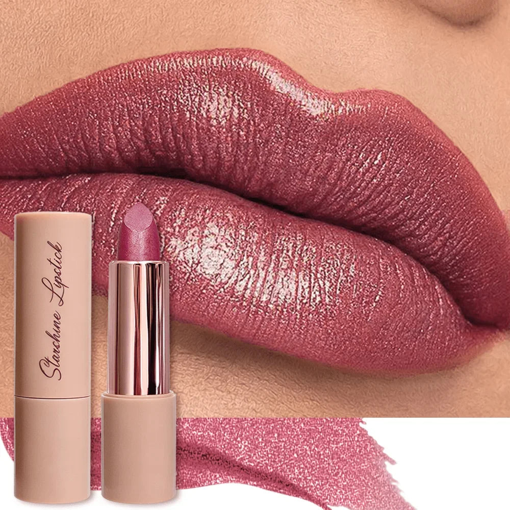 JUJU DREAM Shimmer Metallic Lipstick Long Lasting Waterproof Moisturizing Lip Makeup