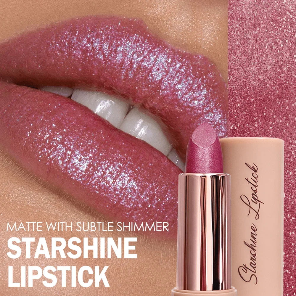 JUJU DREAM Shimmer Metallic Lipstick Long Lasting Waterproof Moisturizing Lip Makeup