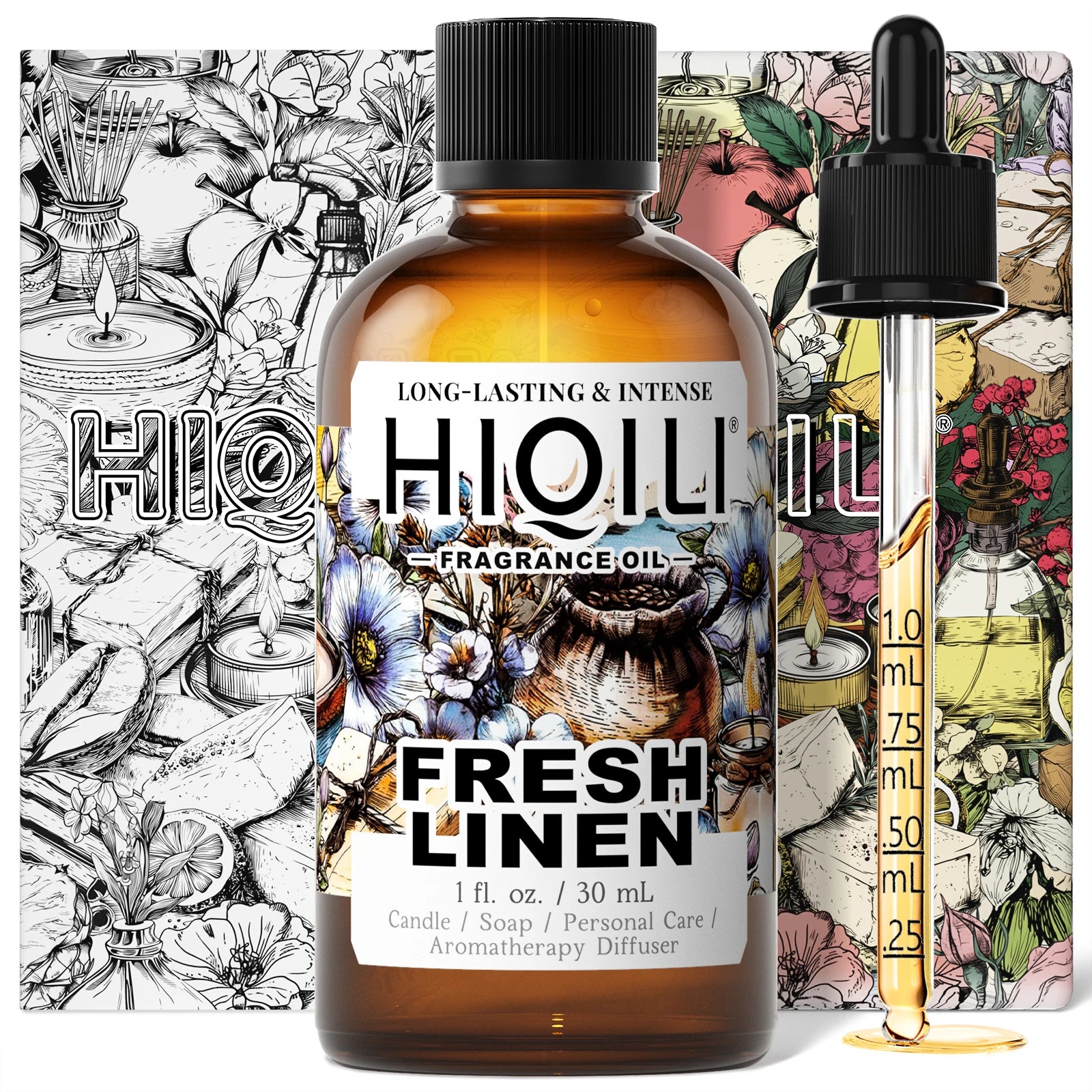 HIQILI New 30ml Perfume Oil Series, Vanilla/Lavender/Rose/Sandalwood 100% Natural Extract Perfume Oil, For Home Use, Humidifier