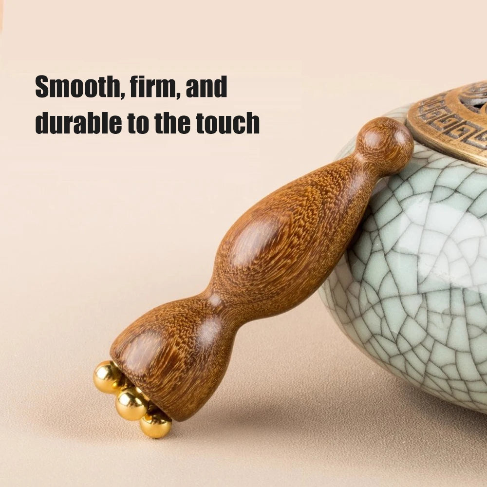 1pcs  Hot Face Massage Tools Lotus Seedpod Beauty Brass & Rosewood Dark Circles Gua Sha Tool Eye Relaxation Meridians Acupoint