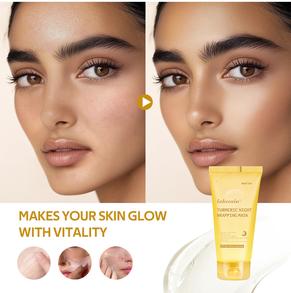 Overnight Wrapping Peel Off Mask Kojic Acid Turmeric Nourishes Hydrolyzed Collagen Glowing Skin Skin Firmnes Korean Skincare