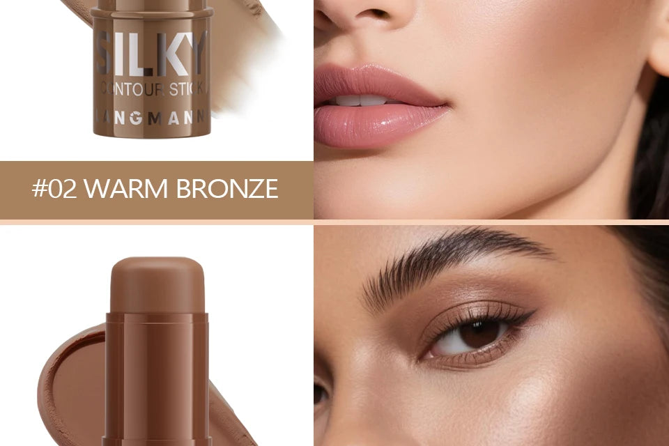 LANGMANNI Tri-Color Multi-Functional Face Brightening Contour Stick Contouring & Brightening Skin-Perfecting Stick