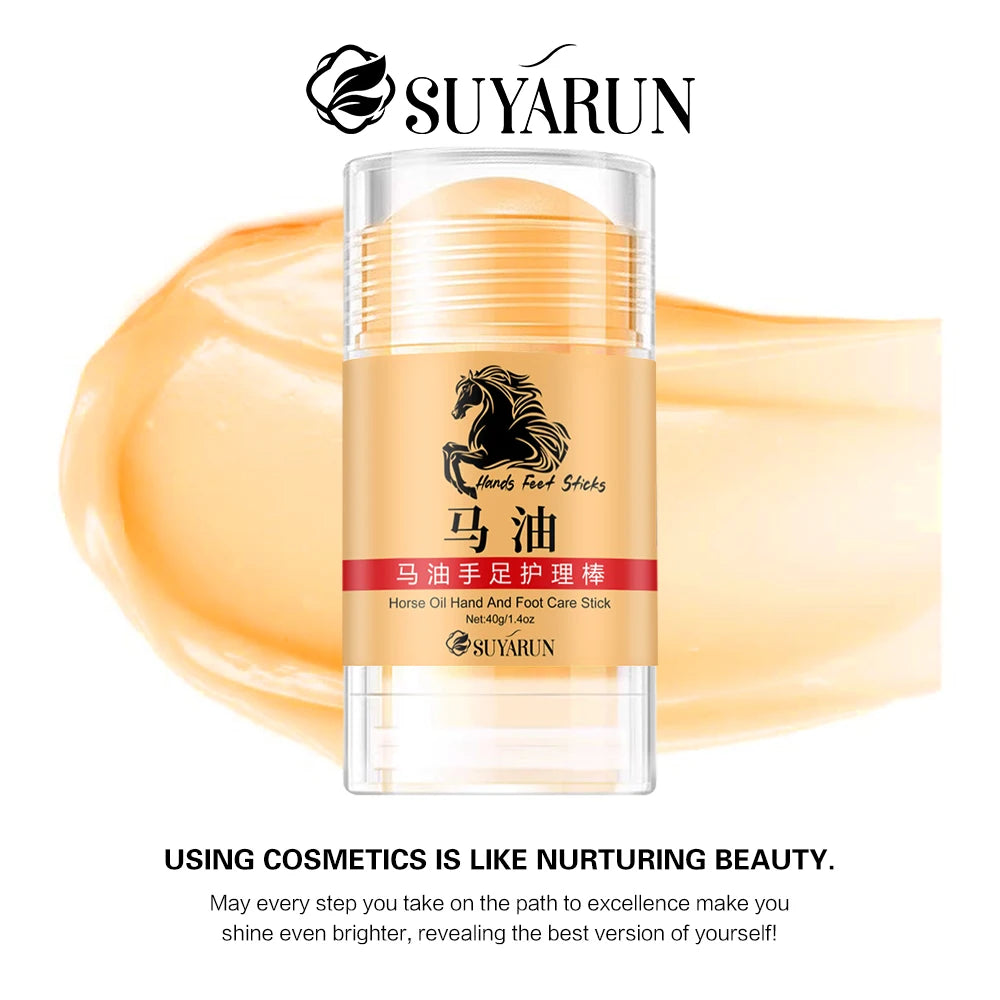 SUYARUN Premium Horse Oil Hand Foot Care Stick-Intense Moisturizing&Repairing Balm for Dry Cracked Skin, Cream for Hands, Feet.