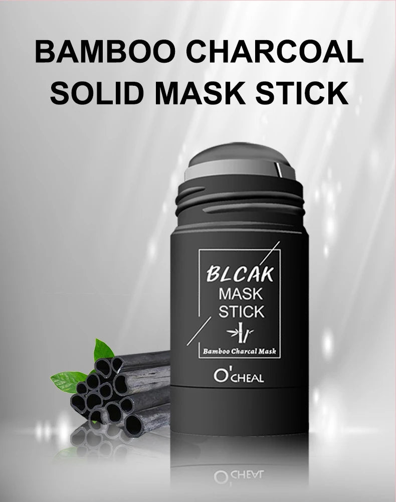 Ocheal Mask Green Tea Bamboo Charcoal Solid Facial Cleansing Stick Deep Cleansing Pores, Removes Blackheads, Controls Oil, Moisturizes and Hydrates, Smear-On Mud Mask for Men and Women.