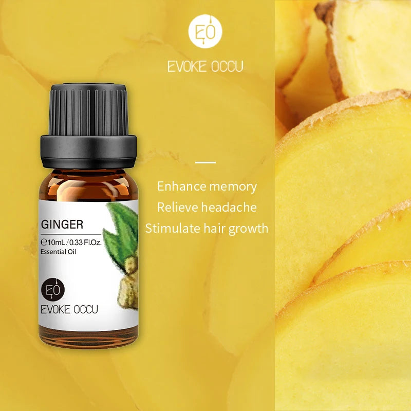 EVOKE OCCU 10mL Essential Oil, Lavender Jasmine Rose Vanilla Pure Natural Oil for Diffuser Humidifier Massage Candle Soap Making
